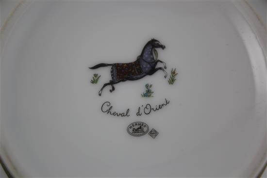 A Hermes Cheval dOrient pattern punch bowl, modern, 26.5cm diam., complete with original box